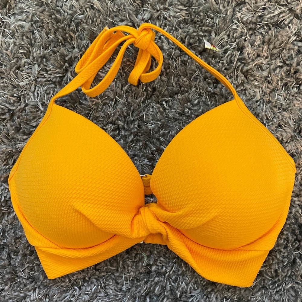 Shade & Shore orange bikini top size 34DD new with tags